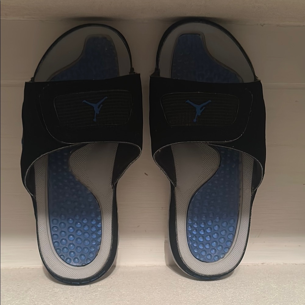 Jordan Black and Blue Slide Sandals